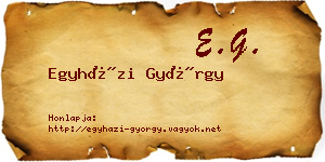 Egyházi György névjegykártya