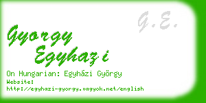 gyorgy egyhazi business card