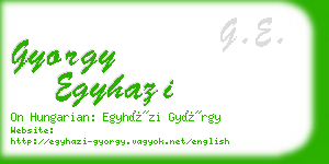 gyorgy egyhazi business card